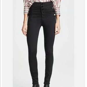 J Brand Natasha Sky-High Button Fly Black Skinny Jeans